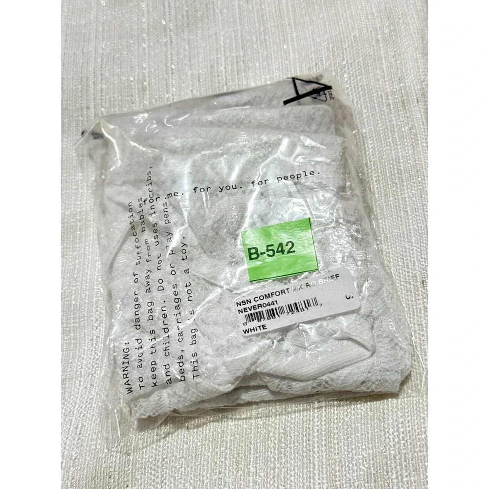 Cosabella Never Say Never Lace Brief White Underwear Soft Stretch‎ Comfort S NEW